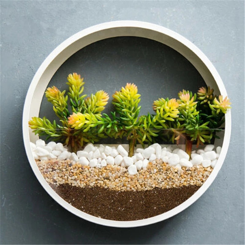 Round Iron Wall Vase Flower Pot