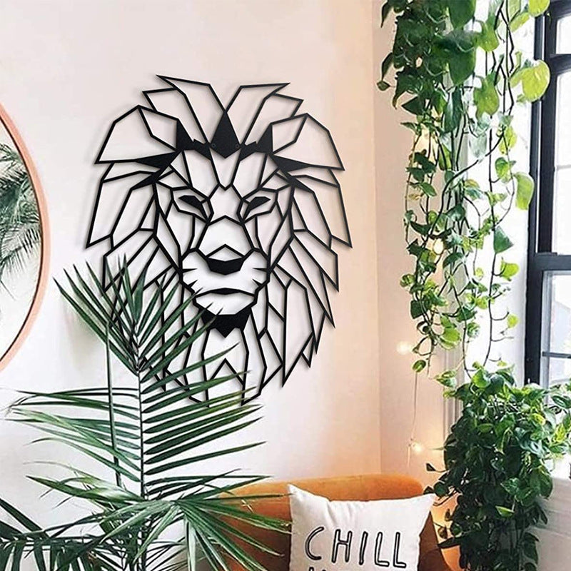Lion's Head Metal Wall Art Decor