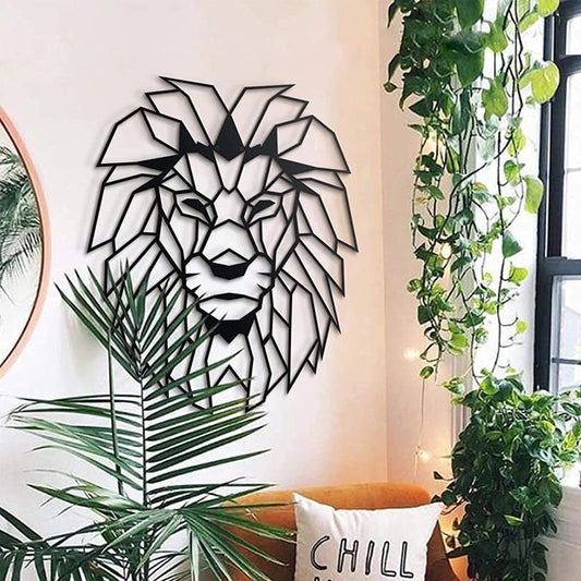 Lion's Head Metal Wall Art Decor